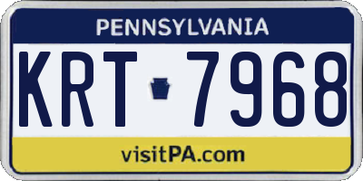 PA license plate KRT7968