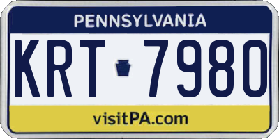 PA license plate KRT7980