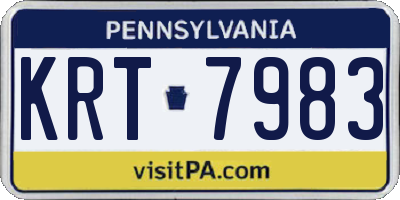 PA license plate KRT7983