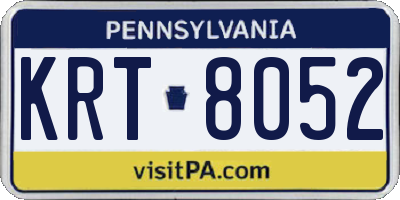 PA license plate KRT8052