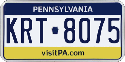 PA license plate KRT8075