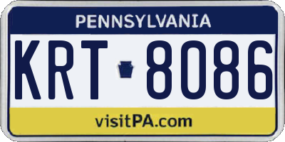 PA license plate KRT8086