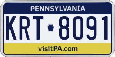 PA license plate KRT8091