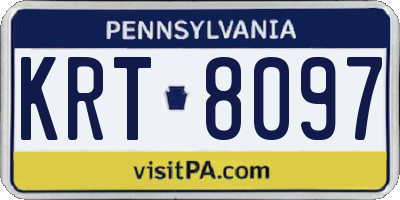 PA license plate KRT8097