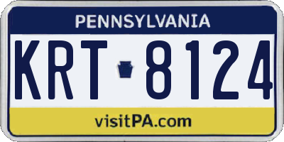 PA license plate KRT8124