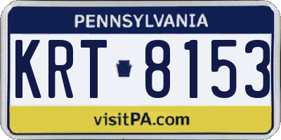 PA license plate KRT8153
