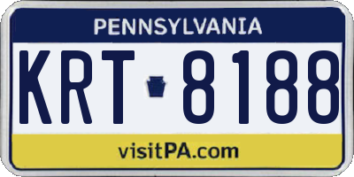 PA license plate KRT8188