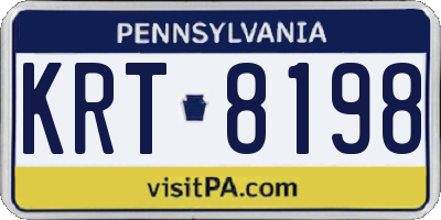 PA license plate KRT8198