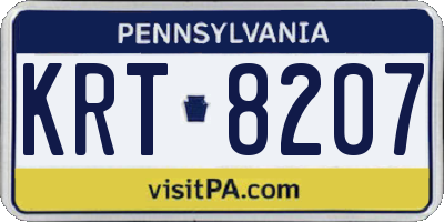 PA license plate KRT8207