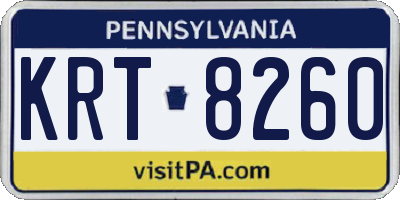 PA license plate KRT8260