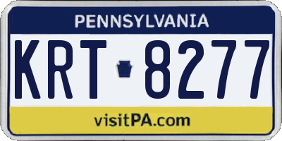 PA license plate KRT8277