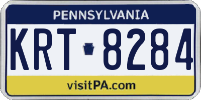 PA license plate KRT8284