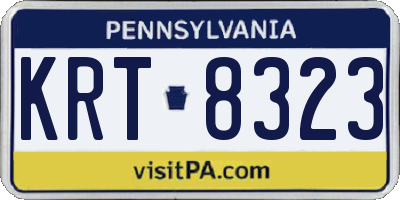 PA license plate KRT8323