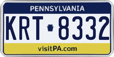 PA license plate KRT8332