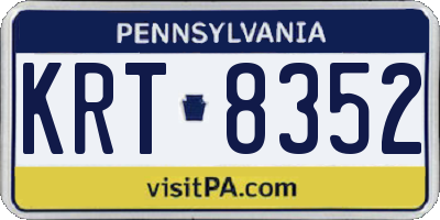 PA license plate KRT8352