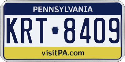 PA license plate KRT8409