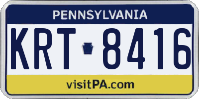 PA license plate KRT8416