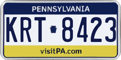PA license plate KRT8423