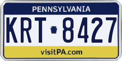 PA license plate KRT8427