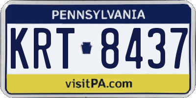 PA license plate KRT8437