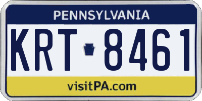 PA license plate KRT8461
