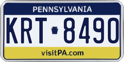 PA license plate KRT8490