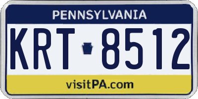 PA license plate KRT8512