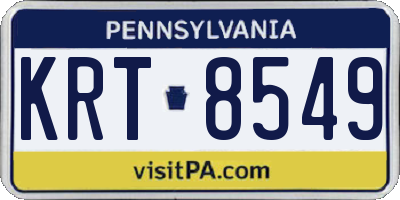 PA license plate KRT8549