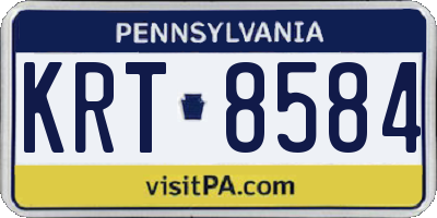 PA license plate KRT8584