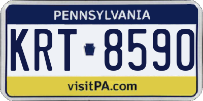 PA license plate KRT8590