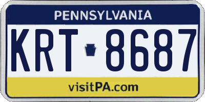 PA license plate KRT8687