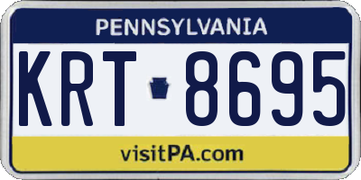 PA license plate KRT8695