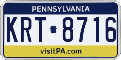 PA license plate KRT8716