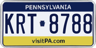 PA license plate KRT8788