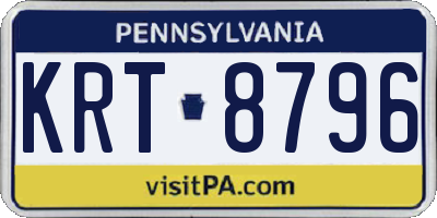 PA license plate KRT8796