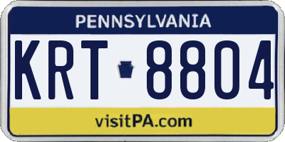 PA license plate KRT8804