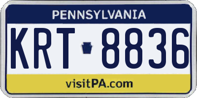 PA license plate KRT8836
