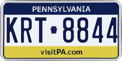 PA license plate KRT8844