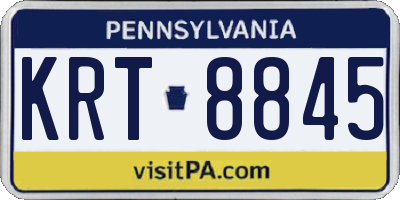 PA license plate KRT8845