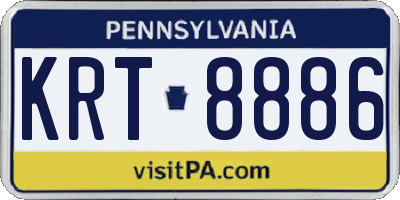PA license plate KRT8886