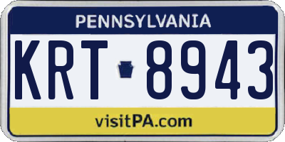PA license plate KRT8943