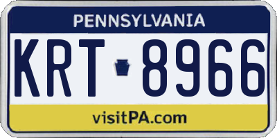 PA license plate KRT8966