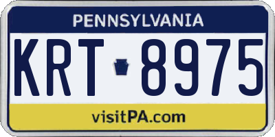PA license plate KRT8975