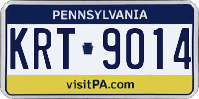 PA license plate KRT9014