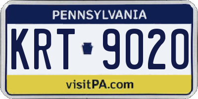 PA license plate KRT9020