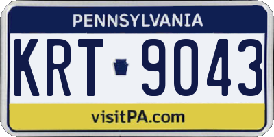 PA license plate KRT9043