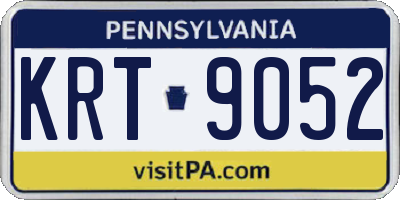 PA license plate KRT9052