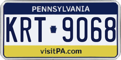 PA license plate KRT9068
