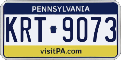 PA license plate KRT9073