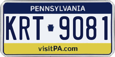 PA license plate KRT9081